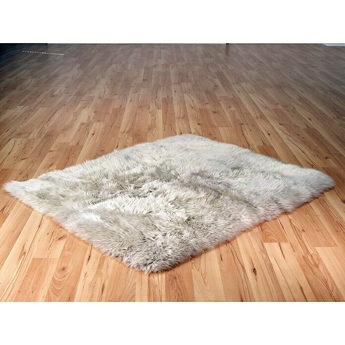 Lammfell Teppich Dunkelbeige 120 x 100 cm