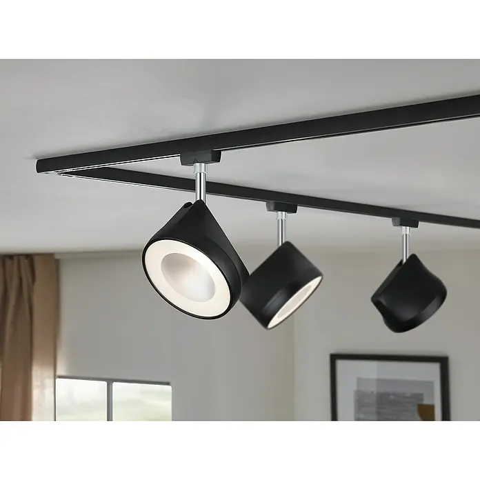 Paulmann URail LED-Spot Arena - 14 W, Schwarz, Chrom, Warmweiß - Moderne LED-Schienenstrahler mit schwarzem Finish. Die Lampen sind verstellbar und sorgen für eine flexible Beleuchtung im Raum.