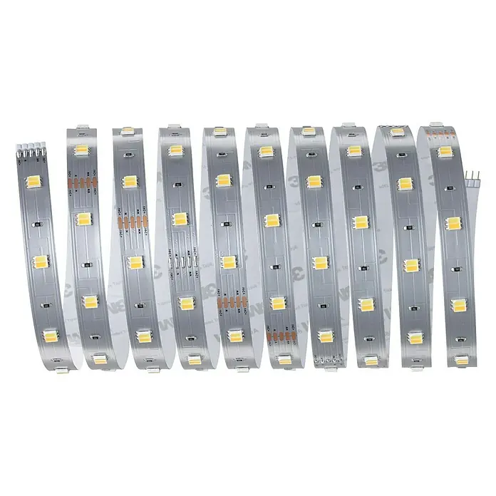 Paulmann MaxLED 250 Tira LED - Largo: 3 m, 11,5 W, Blanco neutro, 810 lm - Esta foto muestra tiras de luces LED con un adhesivo 3M para facilitar la instalación. Ideal para iluminación de acento, proyectos de bricolaje.