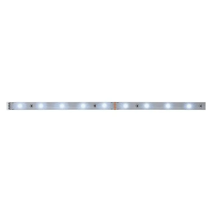 Paulmann MaxLED 250 Tira LED - Largo: 1 m, Color de luz: Blanco diurno, 4 W, 300 lm, IP20 - Primer plano de una tira de LED con LEDs blancos brillantes, ideal para iluminación de acento y aplicaciones decorativas interiores.