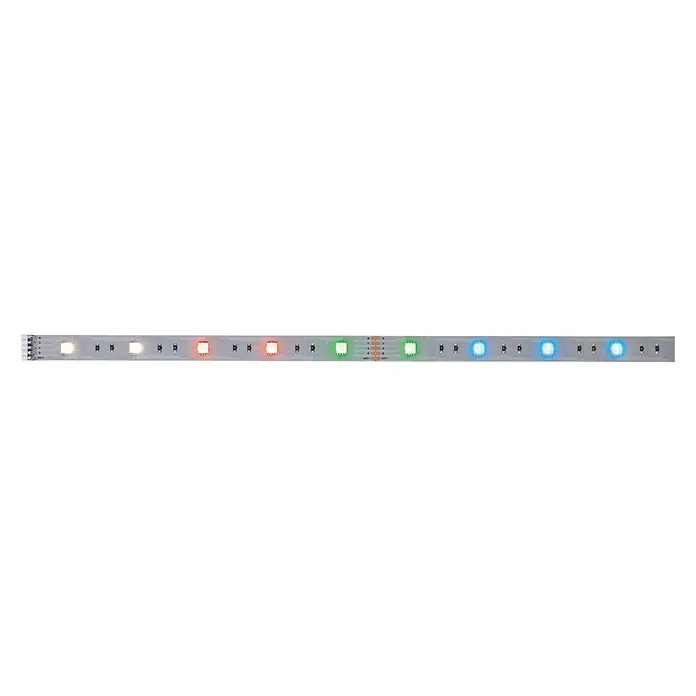 Paulmann MaxLED 250 Tira LED - Largo: 1 m, Color de luz: RGBW, 7 W, 270 lm, Ámbito de aplicación: Para interior - Una tira de luz LED con varios colores, ideal para iluminación ambiental. Iluminada en blanco, rojo, verde y azul.