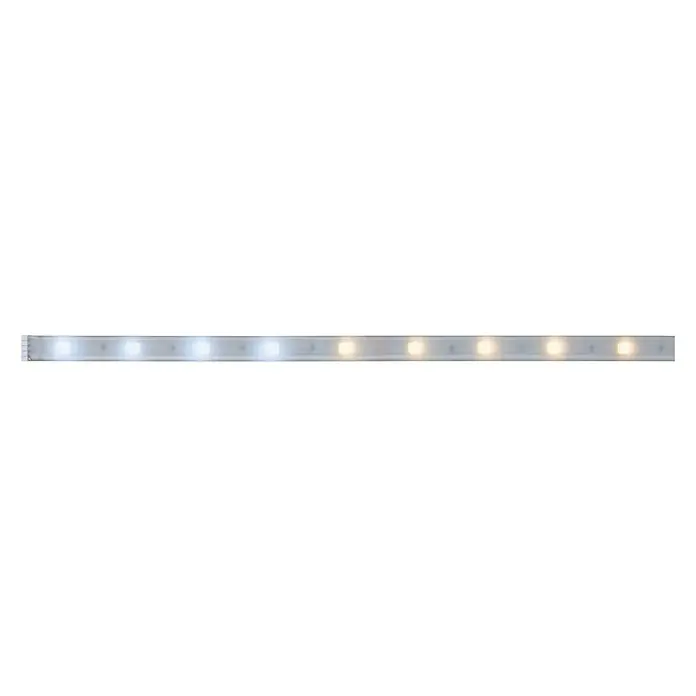 Paulmann MaxLED 250 Tira LED - Largo: 1 m, Blanco neutro, 4 W, 230 lm, IP44 - Una tira de LED con LED blancos fríos y blancos cálidos alternados, ideal para iluminación ambiental.