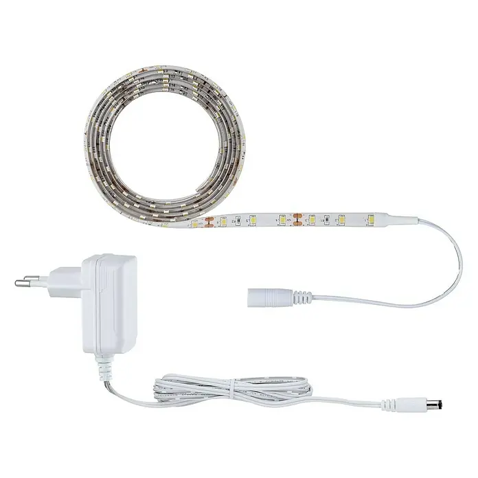 Paulmann LED-Band SimpLED - Länge: 1,5 m, Lichtfarbe: Warmweiß, 5 W, 450 lm - LED-Streifen-Kit mit Netzteil und Steckern. Das Set enthält einen flexiblen LED-Streifen, ein Netzteil und passende Steckverbindungen.