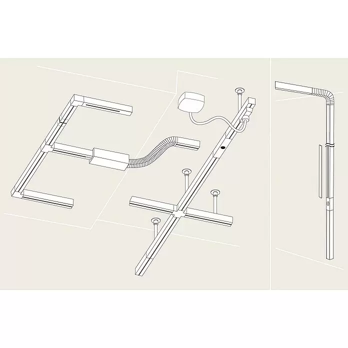 Paulmann URail Schiene100 cm, Metall, Schwarz