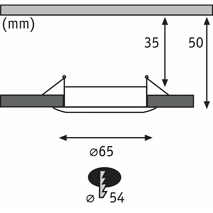 Paulmann LED-Einbauleuchte rund (4 W, Chrom, IP44)
