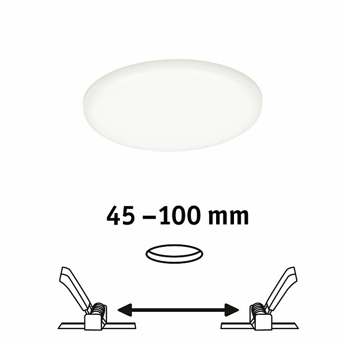Paulmann Okrugla ploča s LED svjetlom (8,5 W, Satin, Ø x V: 12,5 x 3,1 cm)