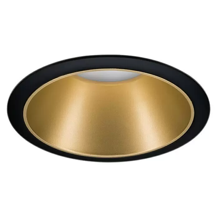 Paulmann Downlight LED empotrable Cole - 6,5 W, Negro/Dorado, Blanco cálido, 1 ud. - Downlight empotrado ovalado con reflector dorado y borde exterior negro.