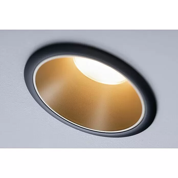 Paulmann LED-Einbauleuchte Cole - 19,5 W, Schwarz/Gold, Warmweiß, 3 Stk. - Anwendungsbeispiel