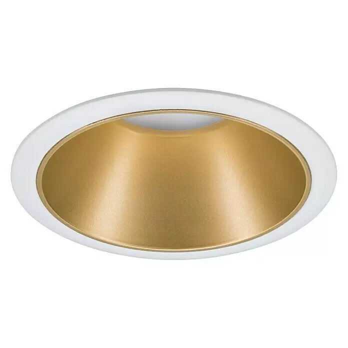 Paulmann Downlight LED empotrable Cole - 6,5 W, Blanco/Dorado, Blanco cálido, 1 ud. - Foco empotrable blanco con reflector elíptico dorado.