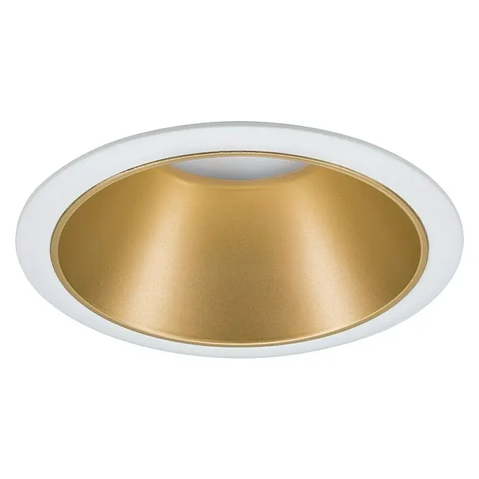 Paulmann Downlight LED empotrable Cole - 19,5 W, Blanco/Dorado, Blanco cálido, 3 ud. - Luz empotrable blanca con reflector dorado para soluciones de iluminación elegantes.