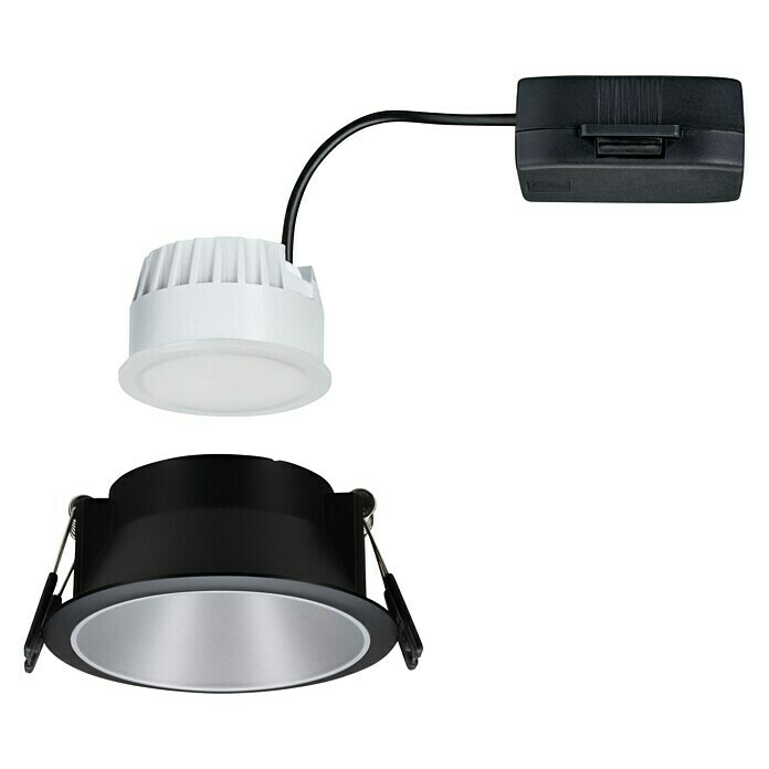 Paulmann LED-Einbauleuchte Cole (6,5 W, Schwarz/Silber, Warmweiß, 1 Stk.) | BAUHAUS