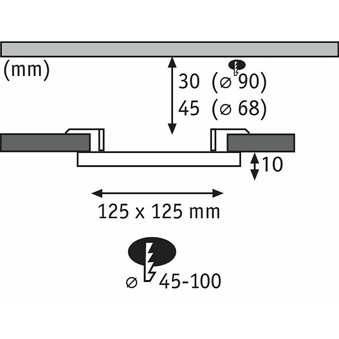 Paulmann LED-Panel (8,5 W, Satin, L x B x H: 12,5 x 12,5 x 3,1 cm)