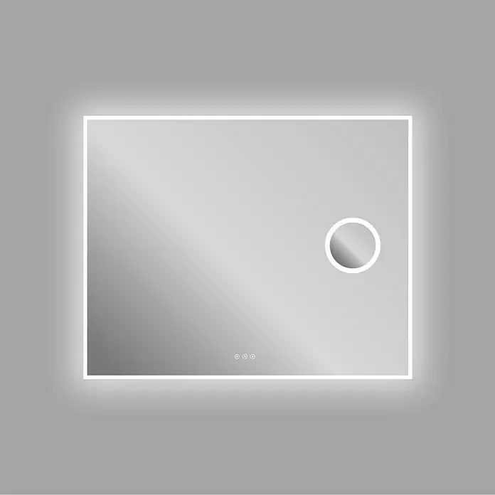 Espejo con luz Shira - 100 x 80 cm - Un espejo rectangular iluminado con marco LED y sensor táctil para baños o vestidores.