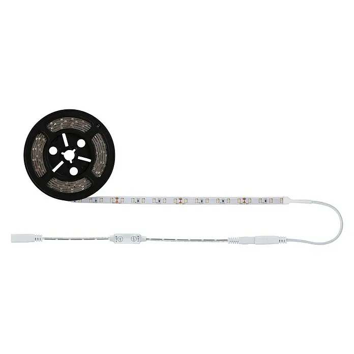 Paulmann Tira LED Set básico - Largo: 3 m, Color de luz: Blanco cálido, 33 W, 3.300 lm, 24 V - Tira de LED en rollo con cable de conexión y control de brillo. Ideal para iluminación ambiental en espacios interiores.