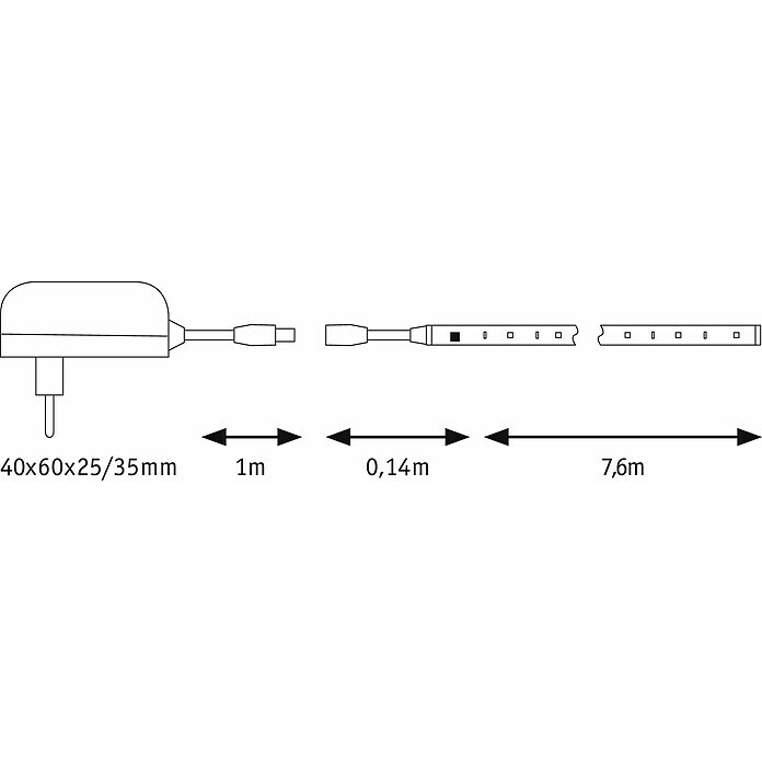 Paulmann LED-Band Motion (Länge: 7,6 m, Lichtfarbe: RGB, 15 W, 494 lm, 12  V)