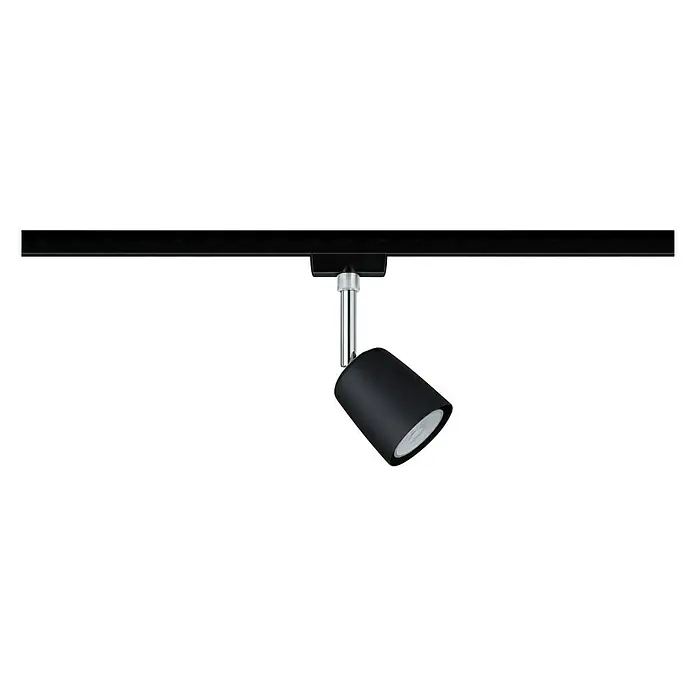 Paulmann URail LED-Spot Cover - 10 W, Schwarz, Chrom, GU10 - Elegante schwarze Strahlerlampe an einer Schiene, ideal zur gezielten Beleuchtung und zur Hervorhebung von Designelementen im Raum.