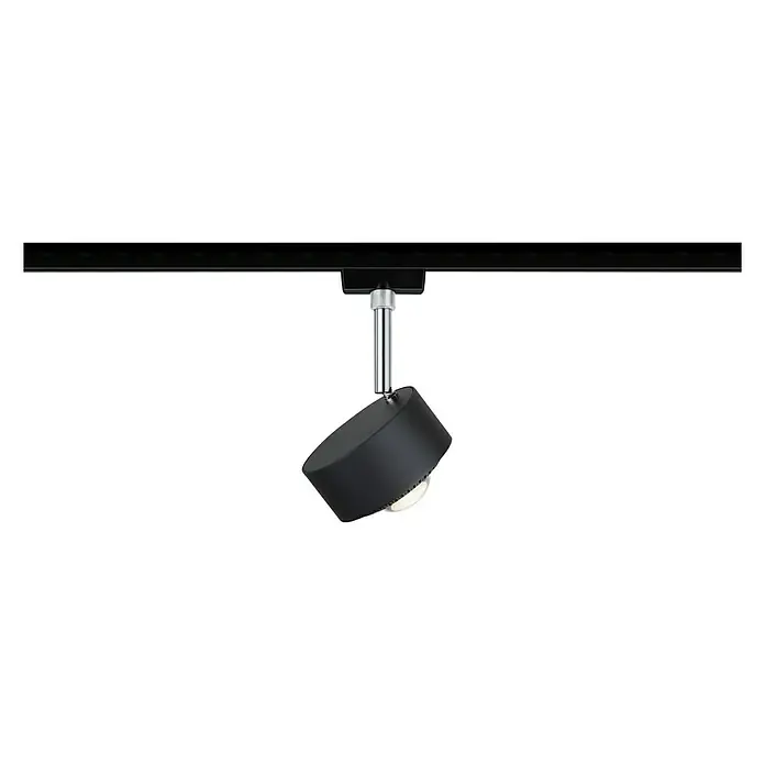 Paulmann URail LED-Spot Aldan - Schwarz, Chrom, 9,8 x 9,8 x 17 cm, Warmweiß - Schwarzer Strahler an einer Stromschiene, ideal für zielgerichtete Beleuchtung und moderne Raumgestaltung.