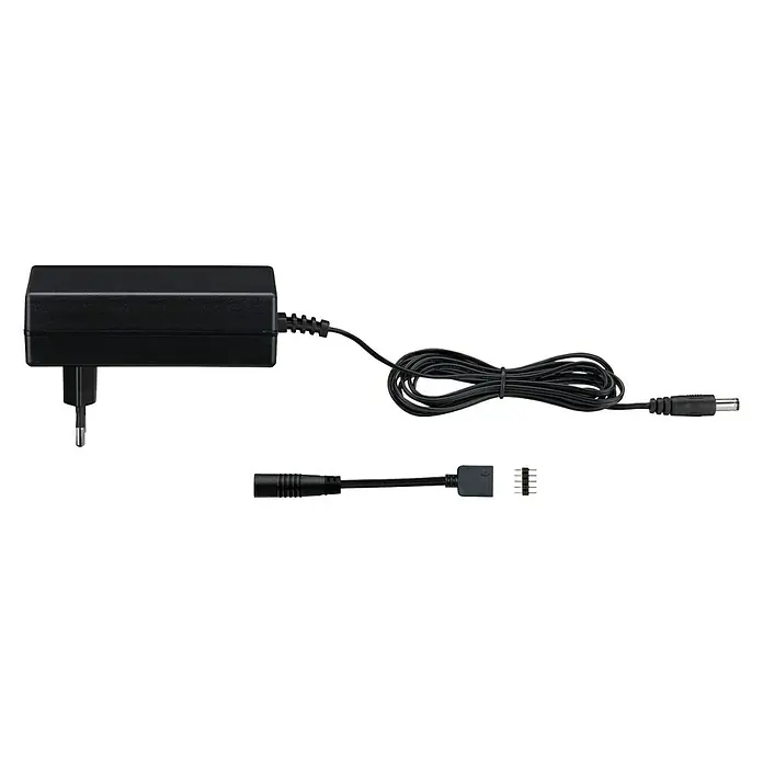 Paulmann Transformador LED - Negro - Adaptador de corriente con cables y conectores. Este adaptador compacto es ideal para alimentar diversos dispositivos electrónicos.