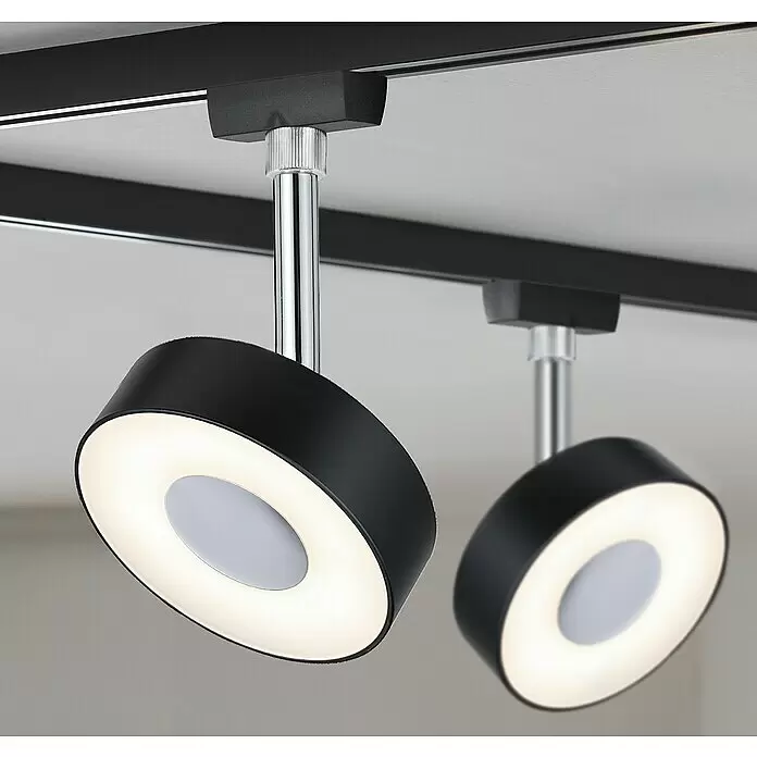 Paulmann URail LED-Spot Circle - 5 W, Schwarz, Chrom, Warmweiß - Detailaufnahme