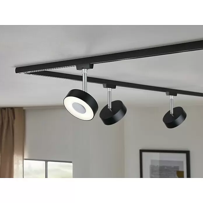 Paulmann URail LED-Spot Circle - 5 W, Schwarz, Chrom, Warmweiß - Stimmungsaufnahme
