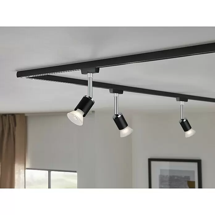 Paulmann URail Deckenstrahler Pure II - L x B x H: 6,6 x 5,8 x 15,1 cm, GU10, Schwarz - Stimmungsaufnahme