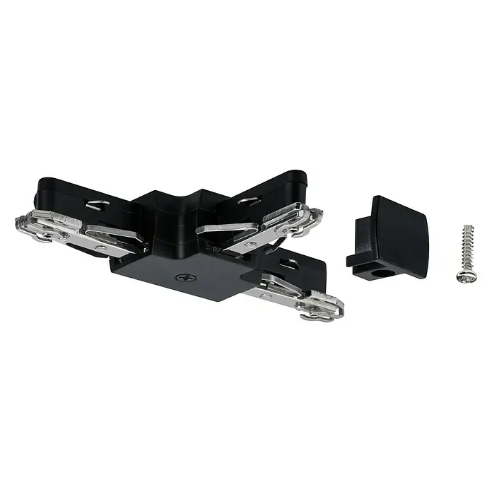 Paulmann URail T-Verbinder - Schwarz, L x B x H: 104 x 62 x 18 mm - Schwarzer Vierwege-Verbinder für Schienenstrahler, inklusive Zubehör für die Installation. Ideal für flexible Beleuchtungssysteme.