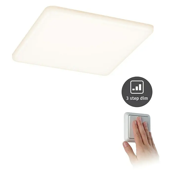Paulmann LED-Panel Veluna VariFit - 17 W, L x B x H: 18,5 x 18,5 x 3,1 cm, Satin, Warmweiß - Moderne LED-Deckenleuchte mit Dimmfunktion. Helle, quadratische Leuchte zur einfachen Montage an der Decke für eine angenehme Beleuchtung.