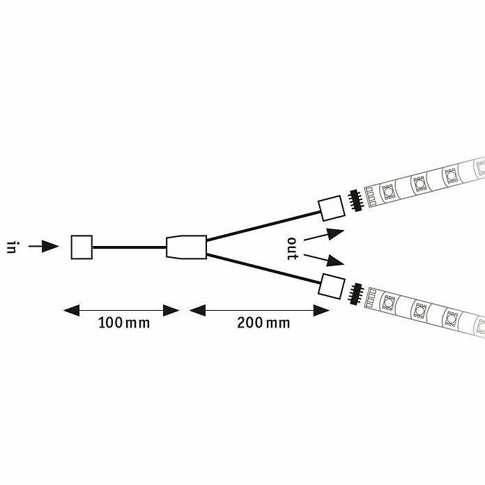 Paulmann MaxLED Y-VerteilerL x B x H: 30 x 12 x 7 mm, Weiß Sketch