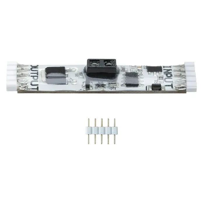 Paulmann MaxLED Interruptor de sensor - 144 W - Placa amplificadora LED con conectores "Input" y "Output", junto con un conector adicional de 5 pines para aplicaciones versátiles.