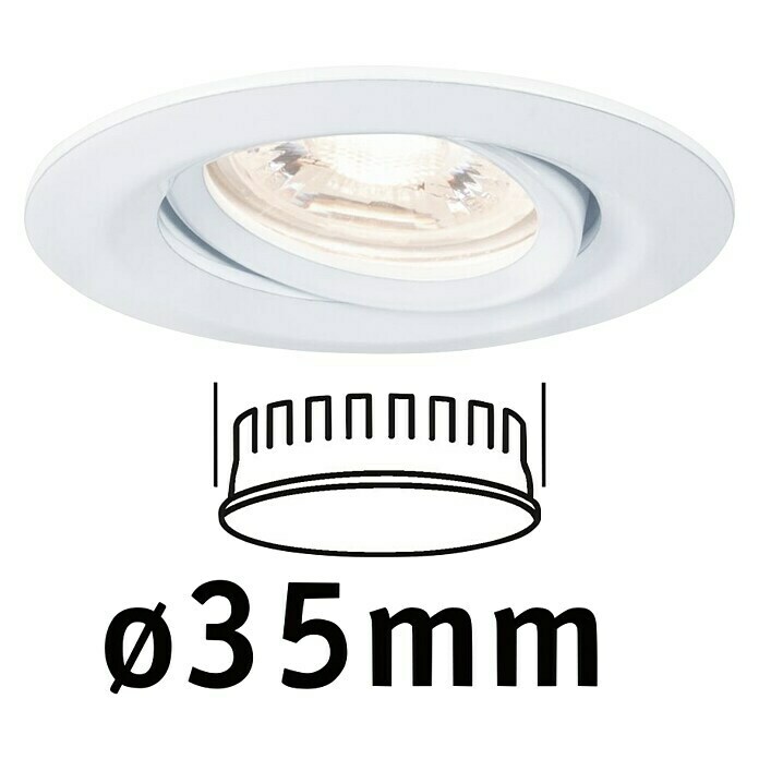 Paulmann LED-Einbauleuchte rund (4 W, Weiß, Durchmesser: 6,5 cm)