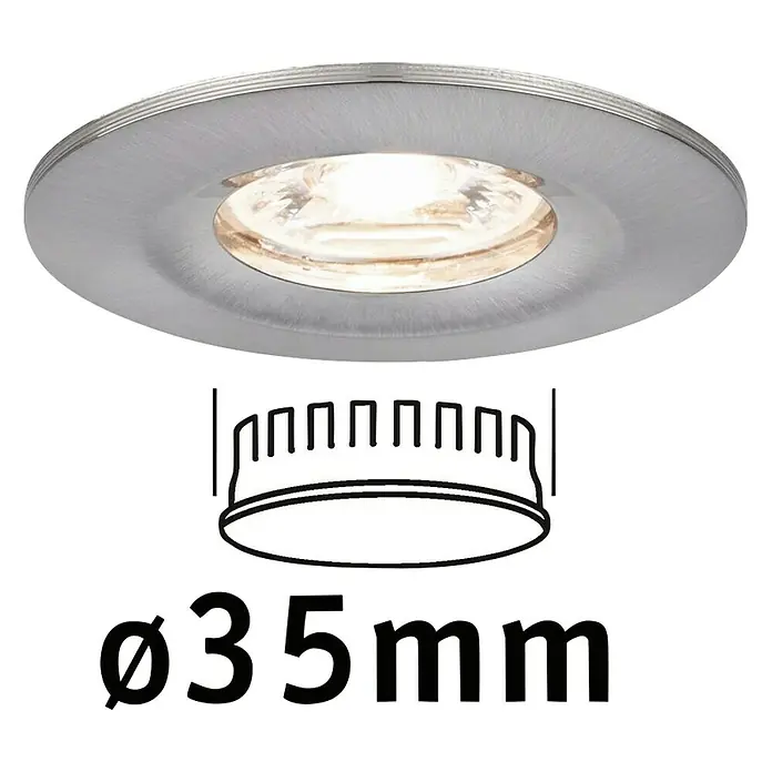Paulmann LED-Einbauleuchte rund Nova Mini - 4 W, Eisen gebürstet, Warmweiß, Leuchtenkopf beweglich - Einbaustrahler mit einem Durchmesser von 35 mm, ideal für moderne Beleuchtungslösungen in jedem Raum. Das elegante Design fügt sich nahtlos ein.