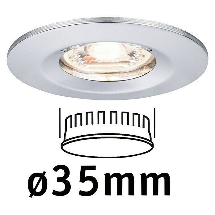 Paulmann LED-Einbauleuchte rund (4 W, Chrom, IP44)