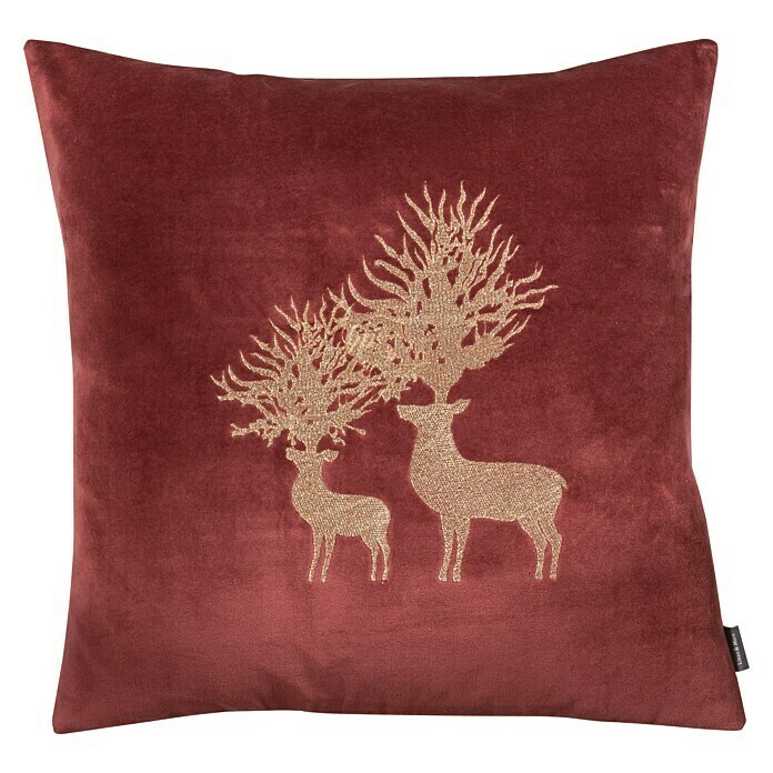 Kissen RentierBordeaux, 45 x 45 cm, 100 % Polyester Front View