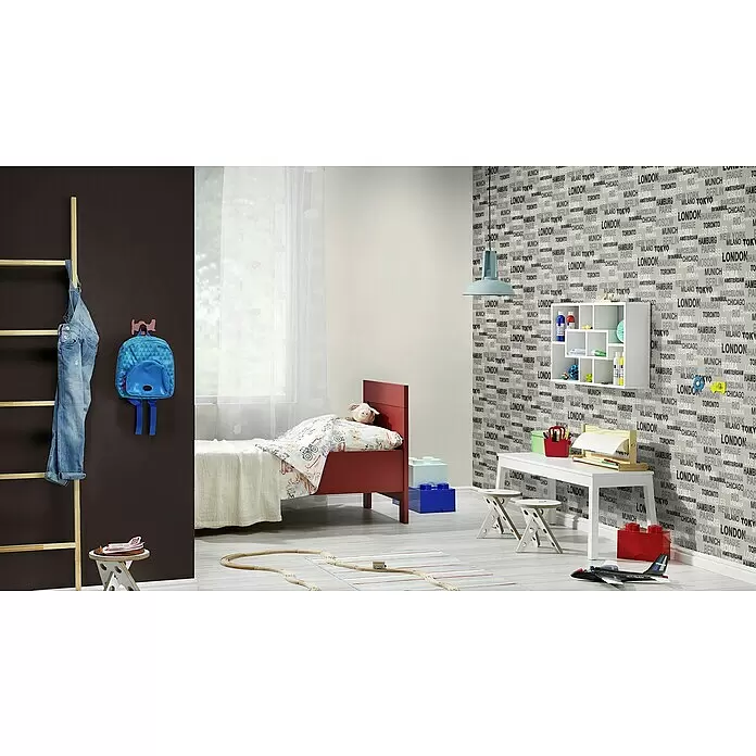 Rasch Kids & Teens III Vliestapete - Schwarz, Uni, 10,05 x 0,53 m - Stimmungsaufnahme