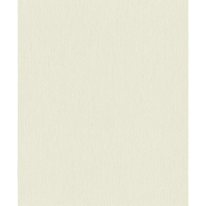 Rasch BARBARA Home Collection II Vliestapete - Hellbeige, Uni, 10,05 x 0,53 m - Ein cremefarbener Stoff mit feiner, vertikaler Textur, ideal für Hintergründe oder Textildesign, bietet eine schlichte, elegante Optik.