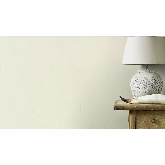Rasch BARBARA Home Collection II Vliestapete - Hellbeige, Uni, 10,05 x 0,53 m - Stimmungsaufnahme