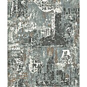 Rasch Unsere Besten 2022 Vliestapete Gebäude (Grau/Braun, Grafisch, 10,05 x 0,53 m)