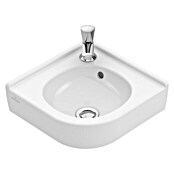 Villeroy & Boch O.novo Eckwaschbecken (45 x 40 cm, Mit schmutzabweisender Glasur, Mit Überlaufloch, Keramik, Weiß)