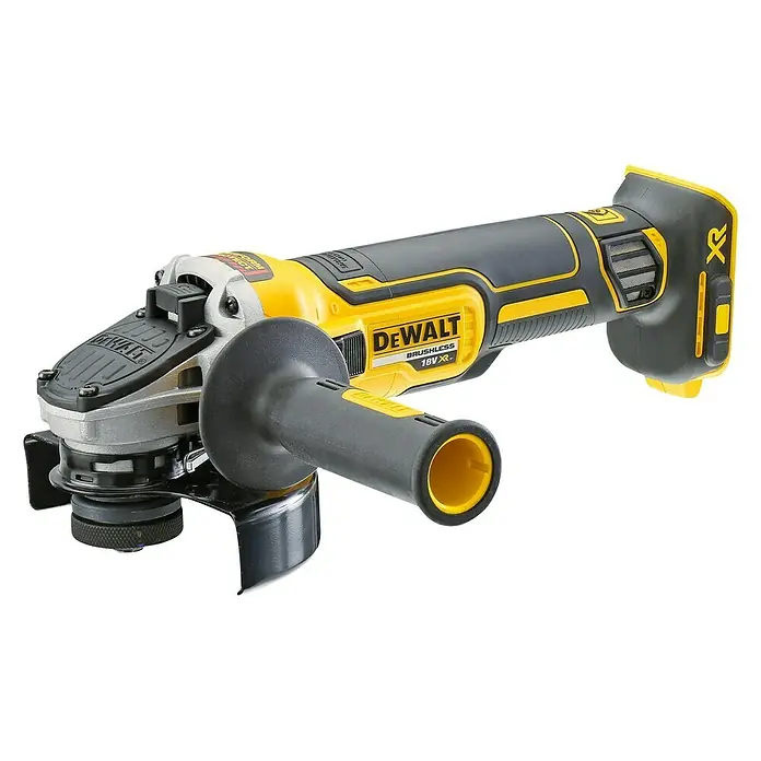 DeWalt XR 18V Amoladora angular de batería DCG405NT - 18 V, Sin batería, Diámetro disco: 125 mm, Número de revoluciones de marcha en vacío: 9.000 r.p.m. - Amoladora angular inalámbrica de DeWalt, una herramienta robusta para tareas de rectificado. La 18V XR ofrece libertad sin cable y alto rendimiento.