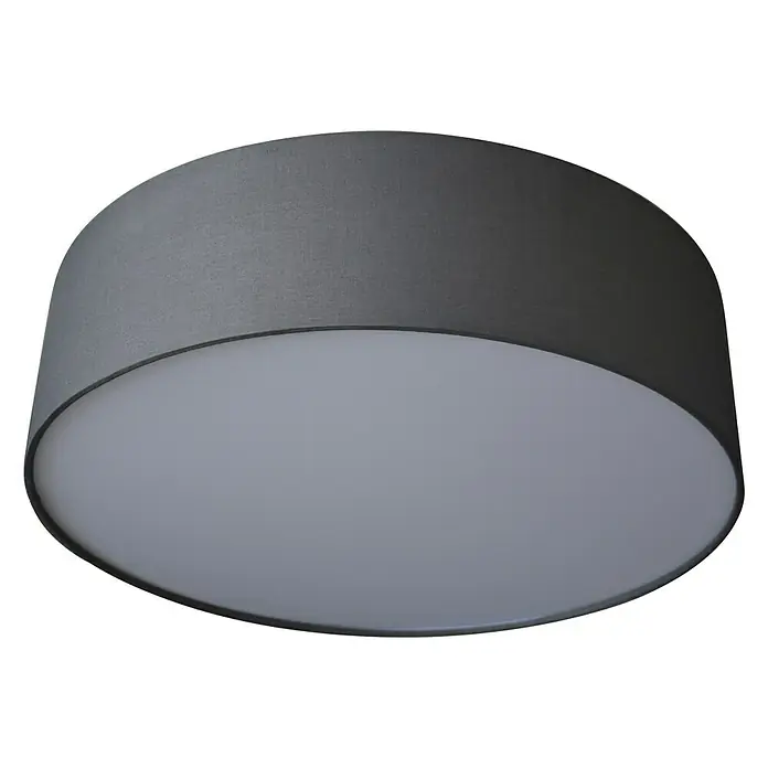 Tween Light Deckenleuchte rund Tessile - 40 W, Ø x H: 40 x 11 cm, Grau, E27 - Graue Deckenleuchte mit einem runden Schirm und einem diffusen Licht, ideal für eine gleichmäßige Ausleuchtung im Raum.