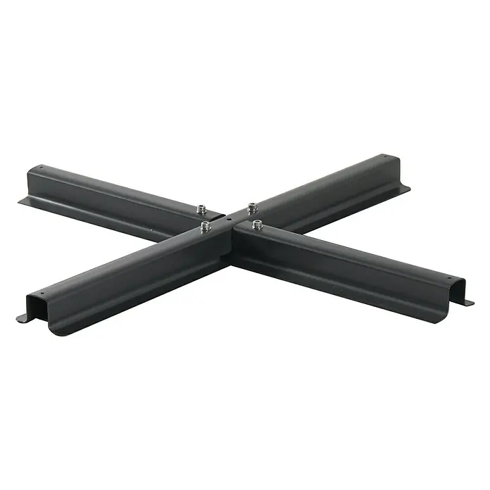Ersatz-Plattenständer - Passend für: Sunfun Ligurien Ampelschirm Ø 300 cm - Ein stabiler, grauer Kreuzfuß für Sonnenschirme oder andere Outdoor-Möbel, ideal für sicheren Stand im Garten oder auf der Terrasse.