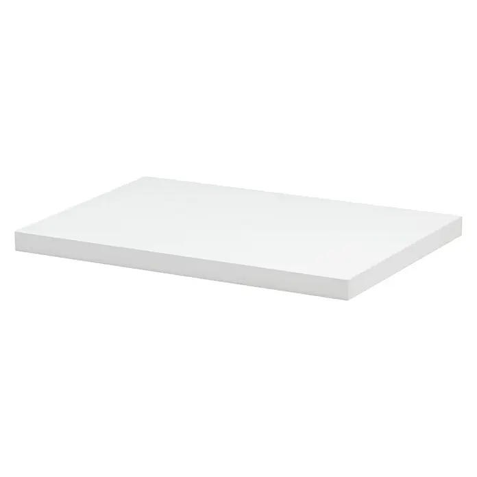 Dolle Walk In Balda adicional Light Board - L x An x Al: 30 x 45 x 2,5 cm, Madera, Color: Blanco - Primer plano de un tablero de muebles blanco, ideal para interiores modernos que buscan una estética minimalista y limpia.