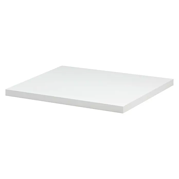 Dolle Walk In Regalboden Sumo - L x B x H: 40 x 45 x 2,5 cm, Weiß - Eine weiße Regalplatte aus Holzwerkstoff mit einer glatten Oberfläche, ideal für moderne Wohnräume und zur Aufbewahrung von Gegenständen.