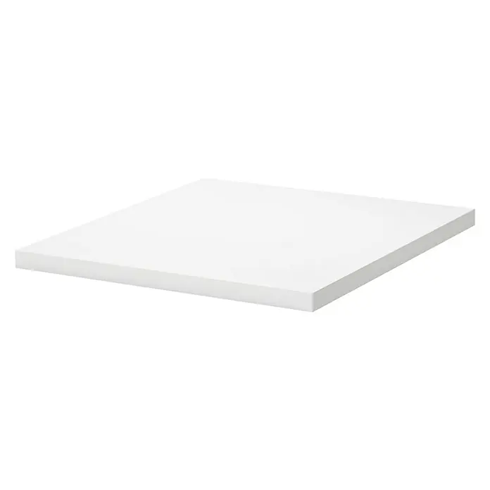 Dolle Walk In Balda adicional Light Board - L x An x Al: 50 x 45 x 2,5 cm, Tablero de aglomerado, Color: Blanco - Estante cuadrado blanco contra un fondo negro, ideal para montaje en pared y decoración.