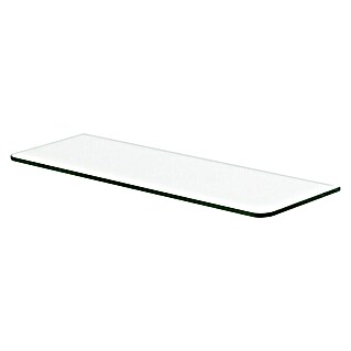 BaraSh Glasregalboden 110x25 Cm – Transparentes Sicherheitsglas, 8 Mm Stark, Tragkraft 15 Kg – Für Wandmontage