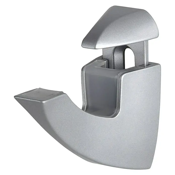 Dolle Wandregalhalter-Set Scoop - Belastbarkeit: 25 kg, Passend für: Regalbodenstärke 6 - 25 mm, Silber, 2 Stk. - Silberner Regalhalter für Glasböden. Ideal für die sichere und stilvolle Anbringung von Glasregalen im Wohnbereich.