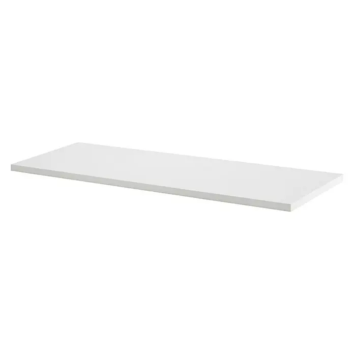 Dolle Estante flotante Sumo - 115 x 40 x 2,5 cm, Carga soportada: 40 kg, Blanco - Aquí hay un primer plano de una superficie de estantería blanca y lisa, ideal para espacios de vida modernos. Unidad versátil y elegante.