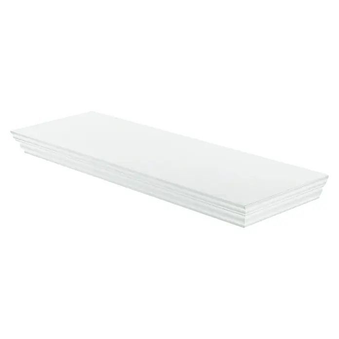 Dolle Estante flotante Profile - L x An x Al: 60 x 20 x 4,5 cm, Carga soportada: 6 kg, Blanco - Una elegante estantería flotante blanca con molduras clásicas, ideal para la decoración y el almacenamiento en cualquier habitación.