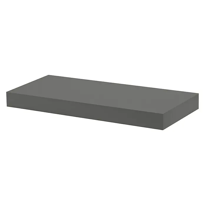 Dolle Estante flotante Big Boy - L x An x Al: 57 x 25 x 5 cm, Gris, Carga soportada: 30 kg - Un cuboide gris, que presenta una estética elegante y moderna. Ideal para diseños minimalistas o como una simple superficie de exhibición.