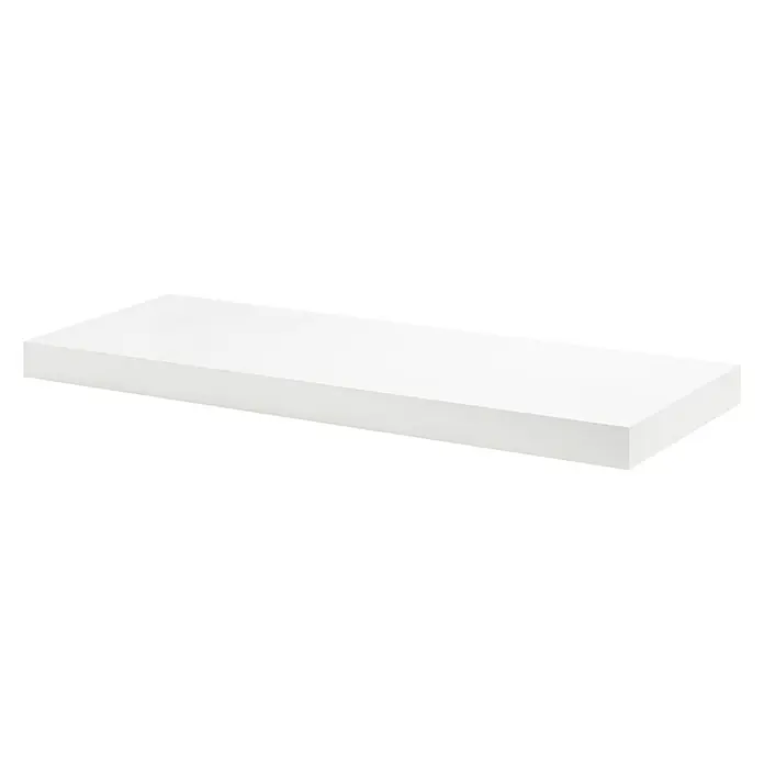 Dolle Estante flotante Big Boy - L x An x Al: 115 x 30 x 5 cm, Blanco, Carga soportada: 30 kg - Un estante flotante rectangular en blanco sobre un fondo negro. Práctico para espacio de almacenamiento adicional en la habitación.